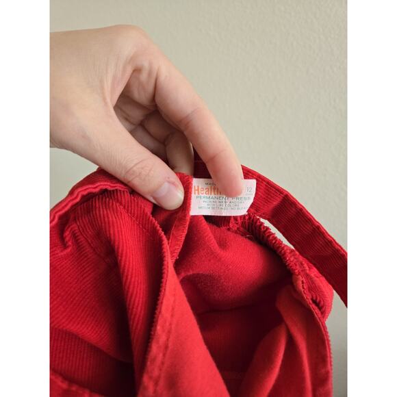 12m Vintage Health-tex Red Micro Corduroy Overalls - Picture 4 of 5